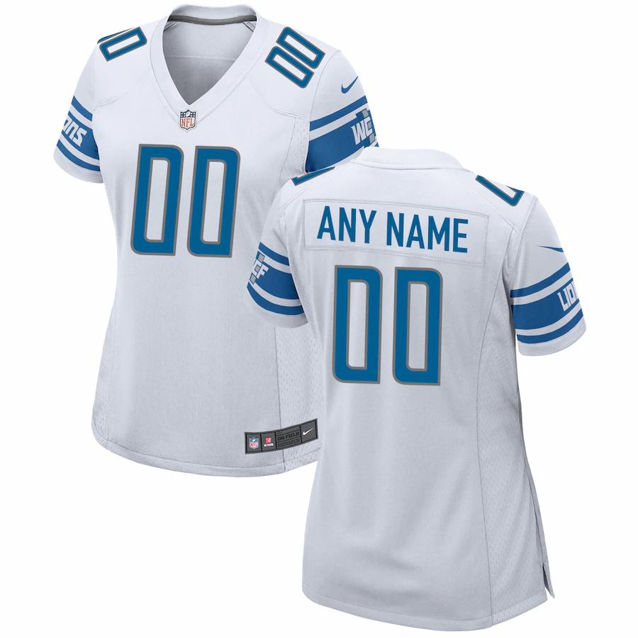 Detroit Lions Nike Womens Custom Team Color Game Jersey White