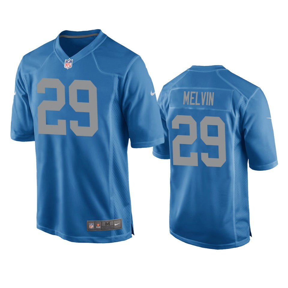 Detroit Lions Rashaan Melvin Blue Throwback Game Jersey