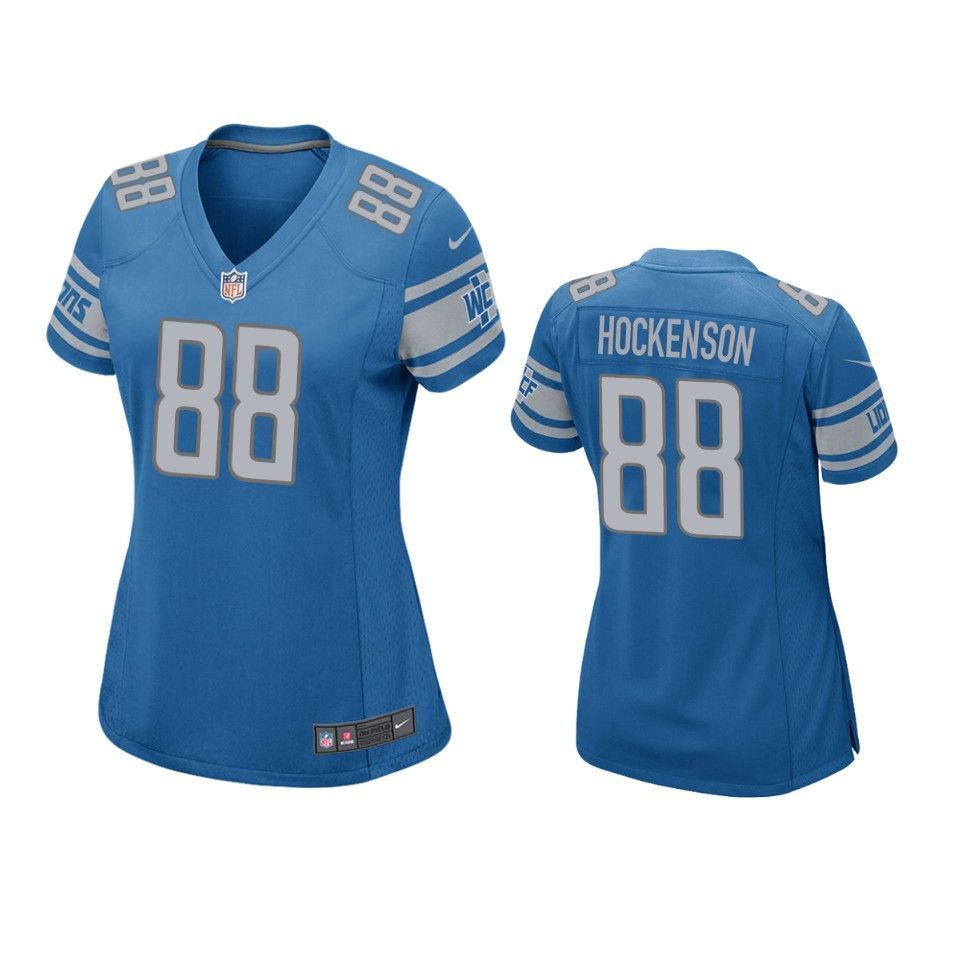 Detroit Lions Tj Hockenson 2019 Nfl Draft Blue Game Womens Jersey