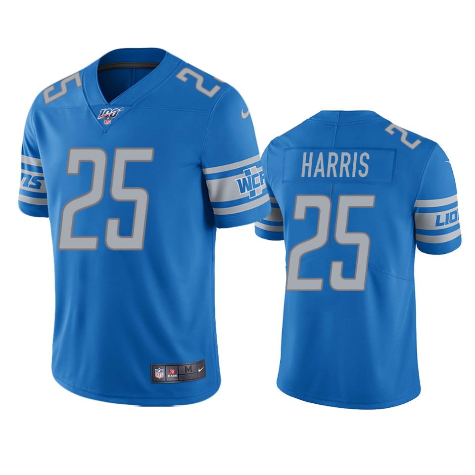 Detroit Lions Will Harris Light Blue 100th Season Vapor Limited Jersey
