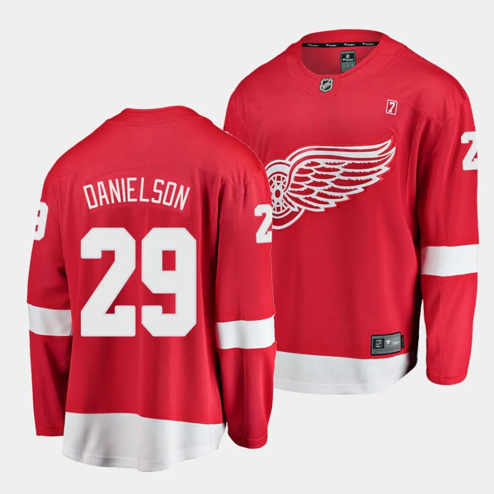 Detroit Red Wings 29 Nate Danielson Home Red Jersey 2023 Nhl Draft