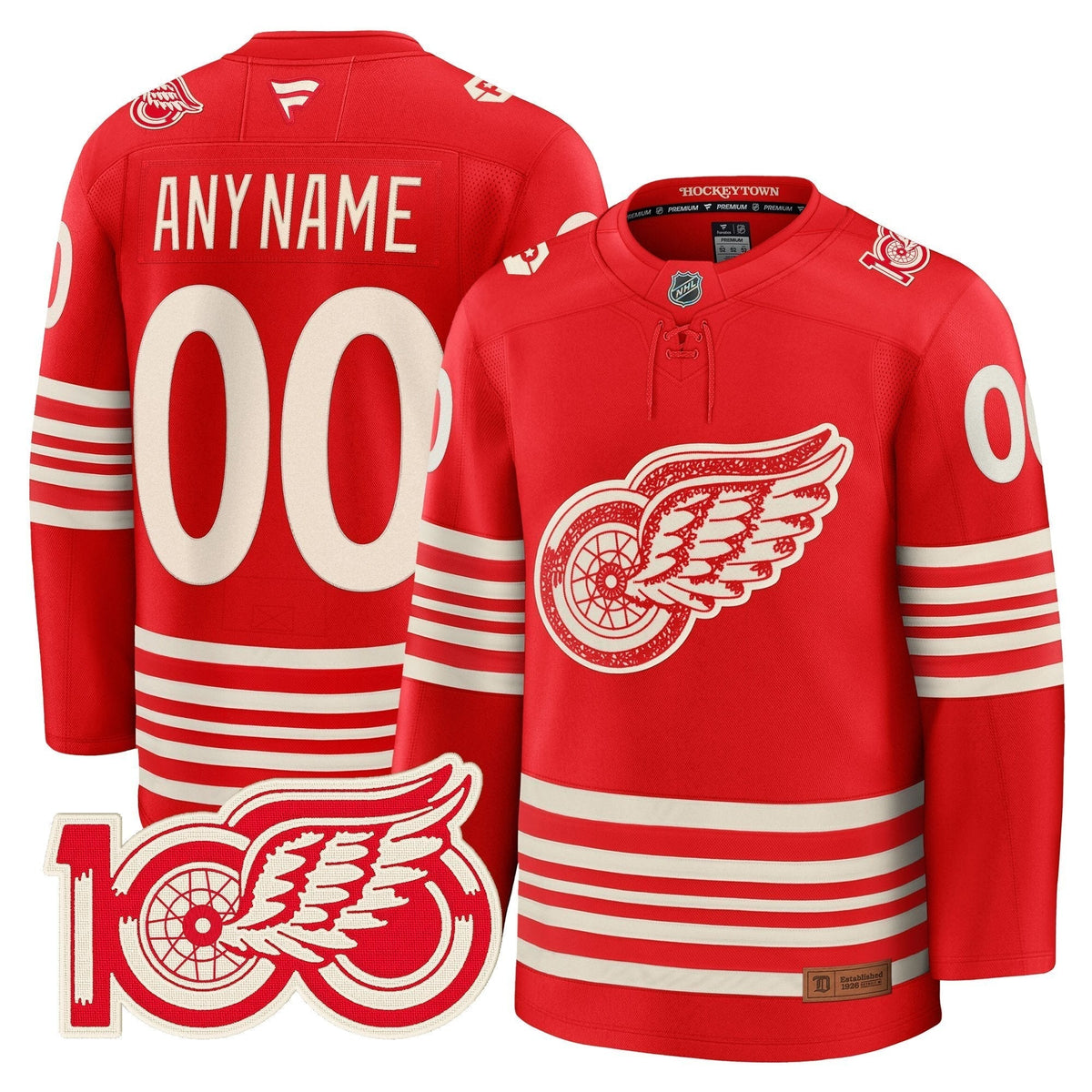 Detroit Red Wings Centennial Season Premium Custom Jersey All Stitched