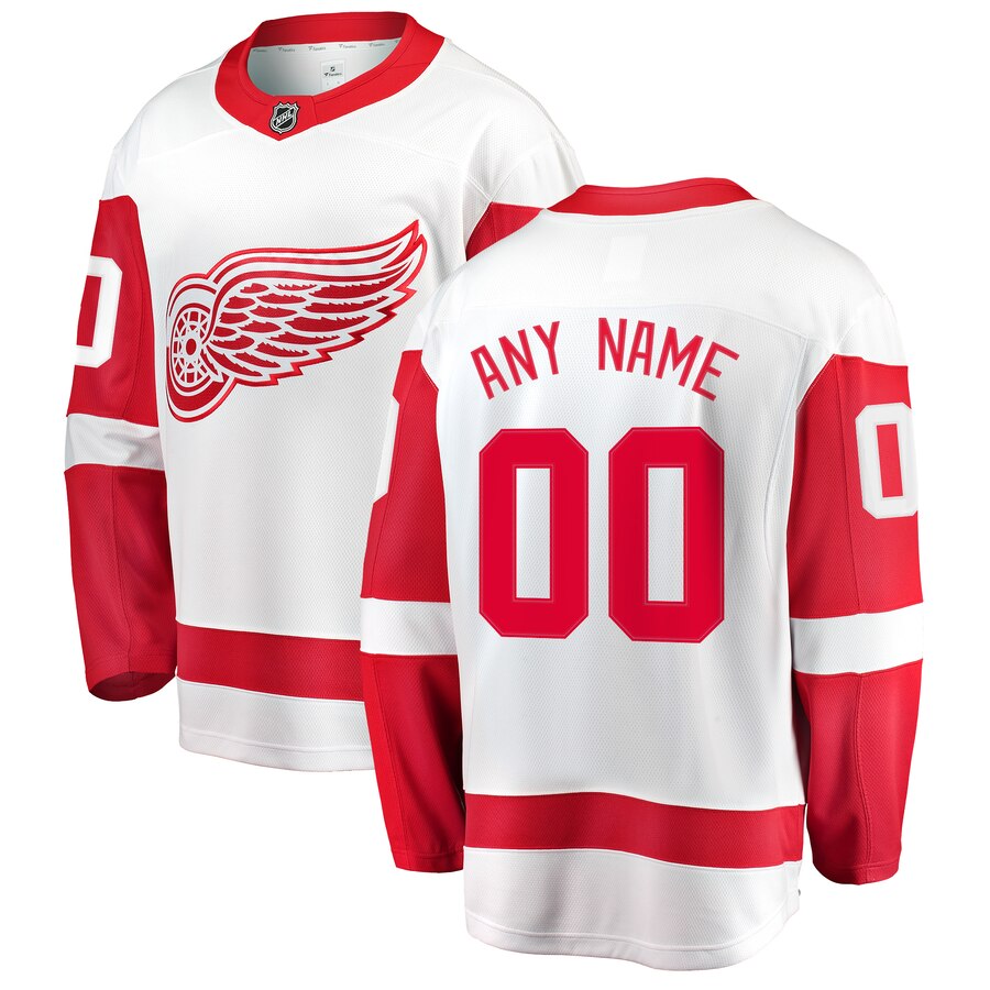 Detroit Red Wings Fanatics Branded Away Breakaway Custom Jersey White
