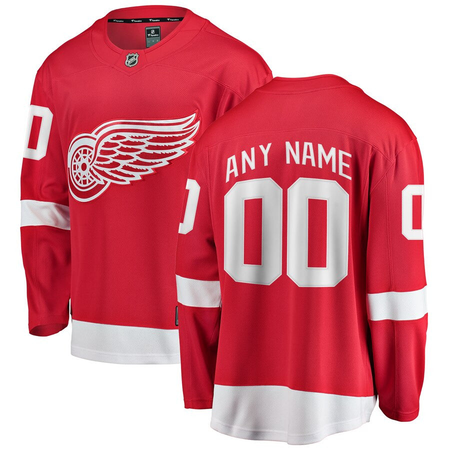 Detroit Red Wings Fanatics Branded Youth Home Breakaway Custom Jersey Red