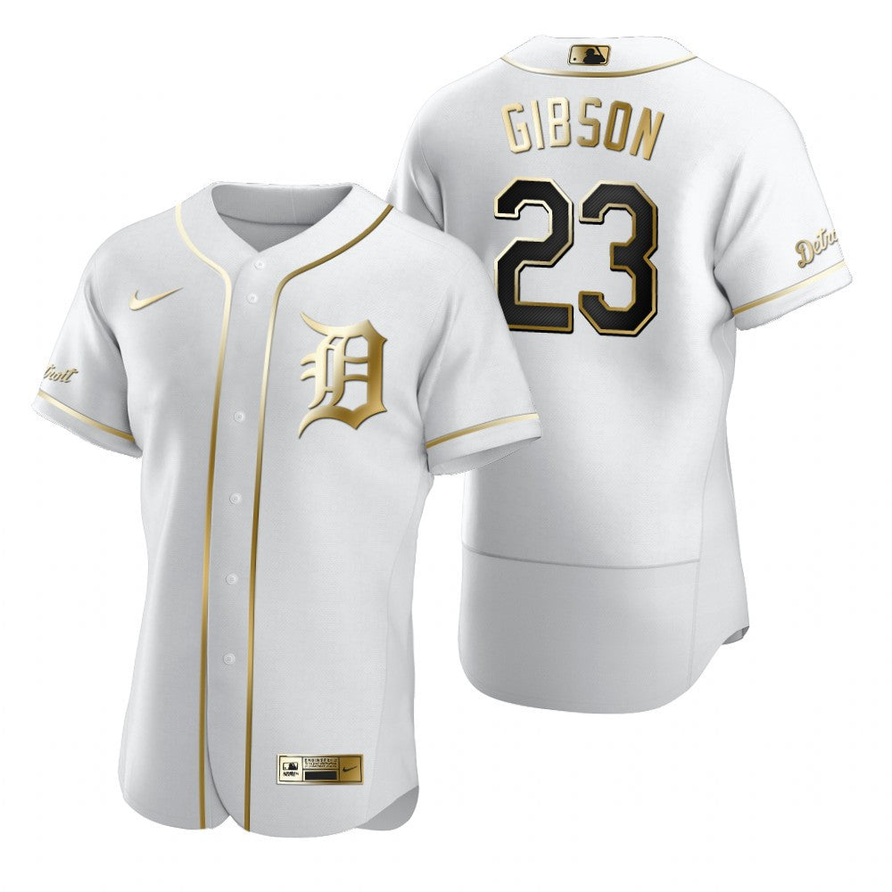 Detroit Tigers 23 Kirk Gibson Mlb Golden Brandedition White Jersey Gift For Tigers Fans
