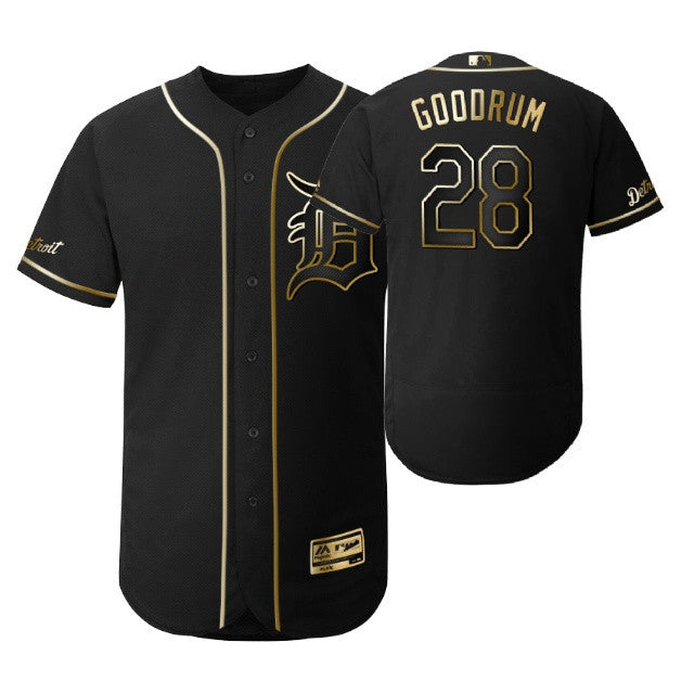 Detroit Tigers 28 Niko Goodrum Mlb 2019 Golden Brandedition Black Jersey Gift For Tigers Fans