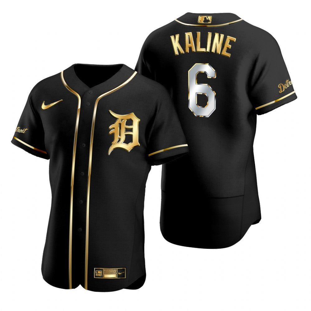 Detroit Tigers 6 Al Kaline Mlb Golden Brandedition Black Jersey Gift For Tigers Fans