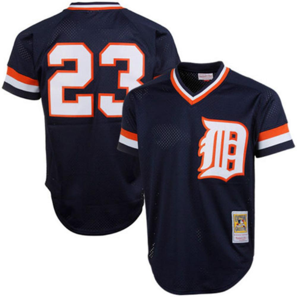 Detroit Tigers Kirk Gibson Navy 1984 Throwback Mesh Pullover Jersey
