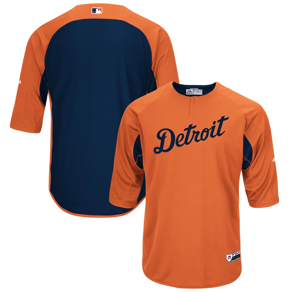 Detroit Tigers Majestic Collection On field 34 sleeve Batting Practice Jersey Orangenavy