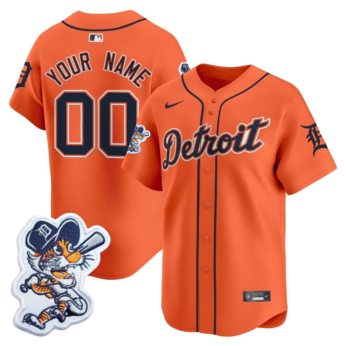 Detroit Tigers Paws Patch Vapor Premier Limited Custom Jersey All Stitched