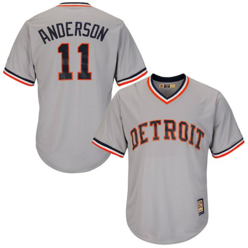 Detroit Tigers Sparky Anderson Gray Throwback Pullover Jersey