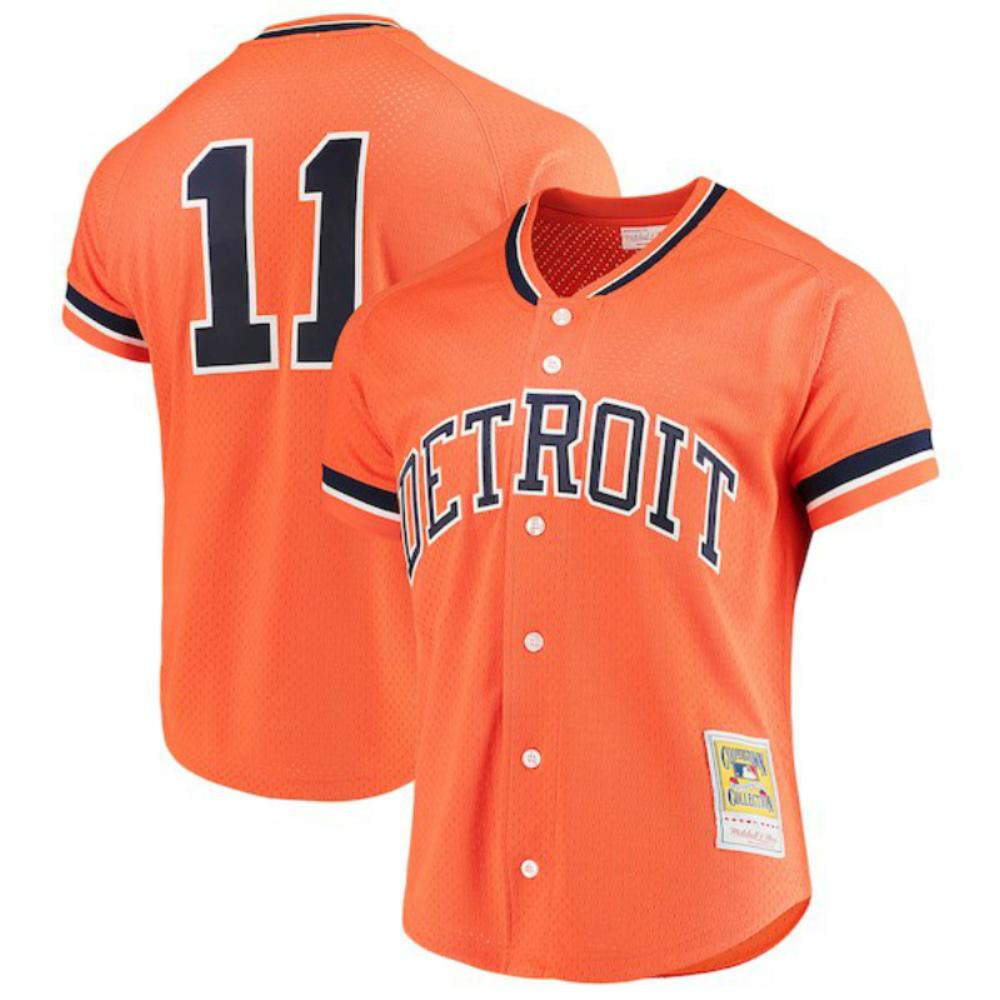 Detroit Tigers Sparky Anderson Orange Throwback Mesh Jersey