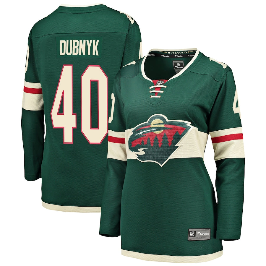 Devan Dubnyk Minnesota Wild Fanatics Branded Womens Breakaway Player Jersey Green