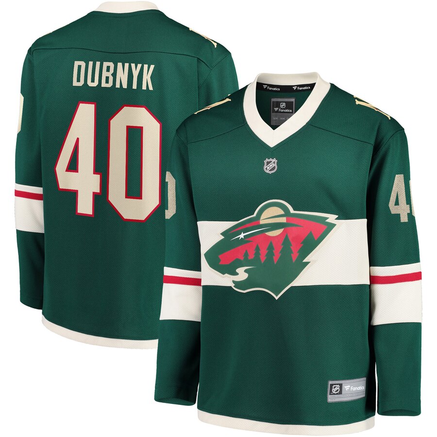 Devan Dubnyk Minnesota Wild Fanatics Branded Youth Home Replica Player Jersey Green