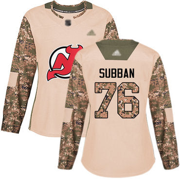 Devils 76 P K Subban Camo Authentic 2017 Veterans Day Womens Stitched Hockey Jersey