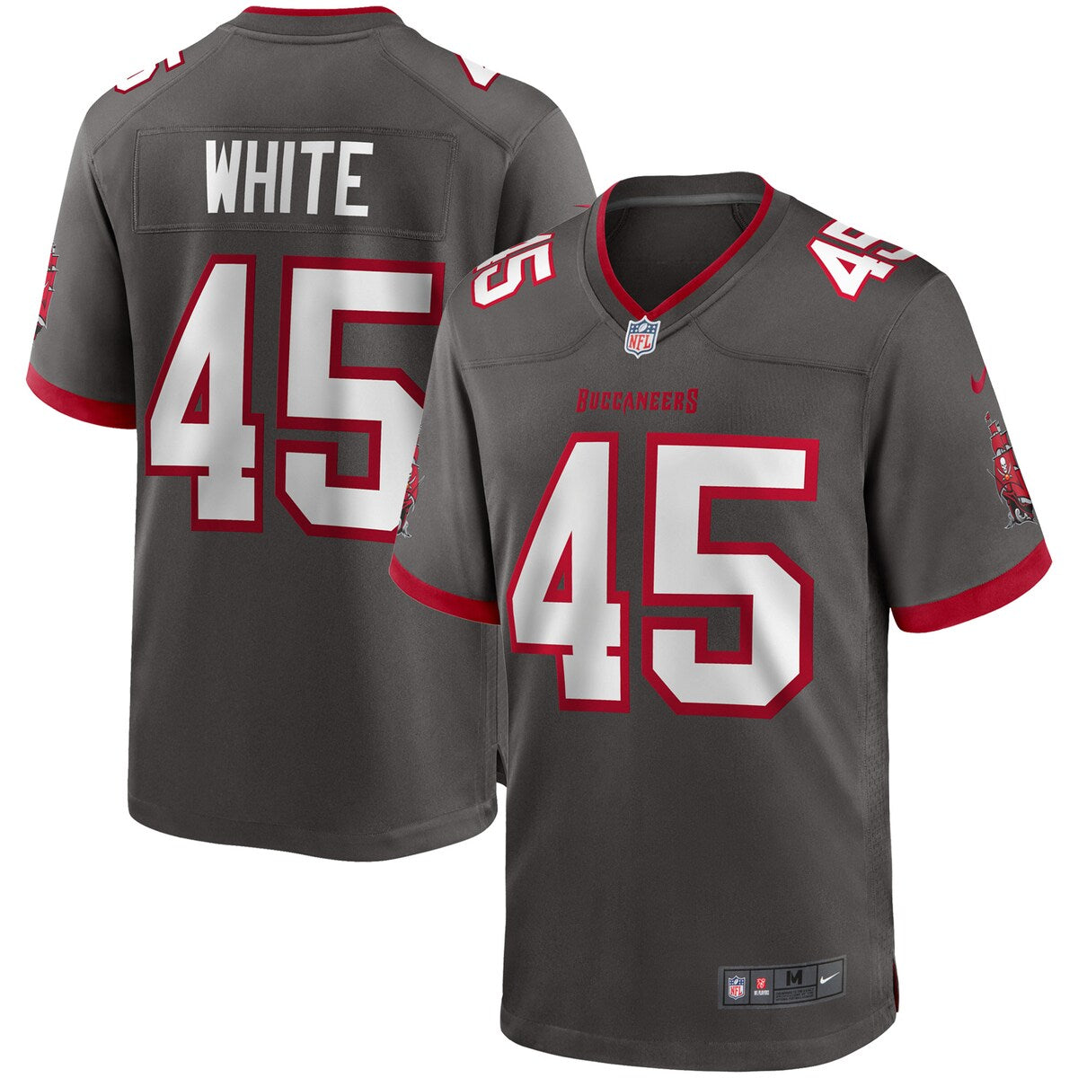 Devin White Tampa Bay Buccaneers Nike Game Jersey Pewter
