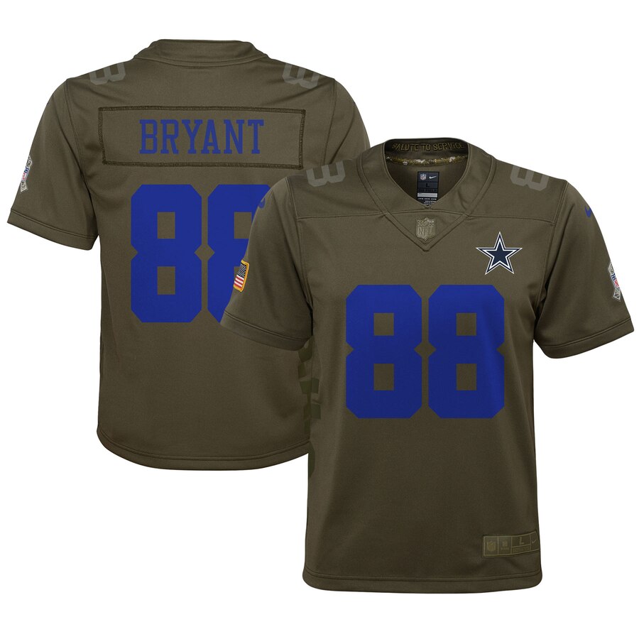 Dez Bryant Dallas Cowboys Nike Youth Salute To Service Game Jersey Olive