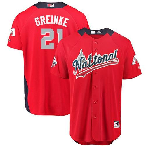 Diamondbacks 21 Zack Greinke Red 2018 All star National League Stitched Baseball Jersey