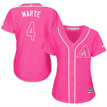 Diamondbacks 4 Ketel Marte Pink Fashion Womens Stitched Baseball Jersey