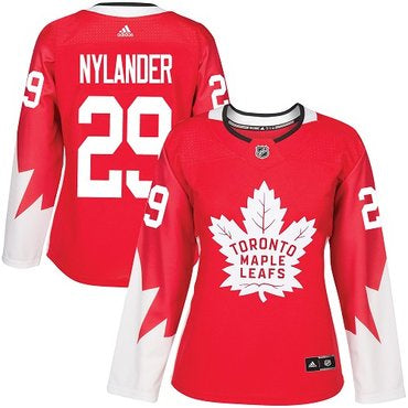 Didas Toronto Maple Leafs 29 William Nylander Red Team Canada Authentic Womens Stitched Nhl Jersey