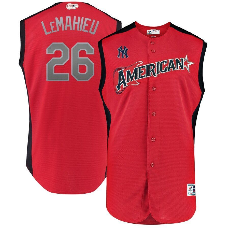 Dj Lemahieu American League Majestic 2019 Mlb All star Game Workout Player Jersey Red