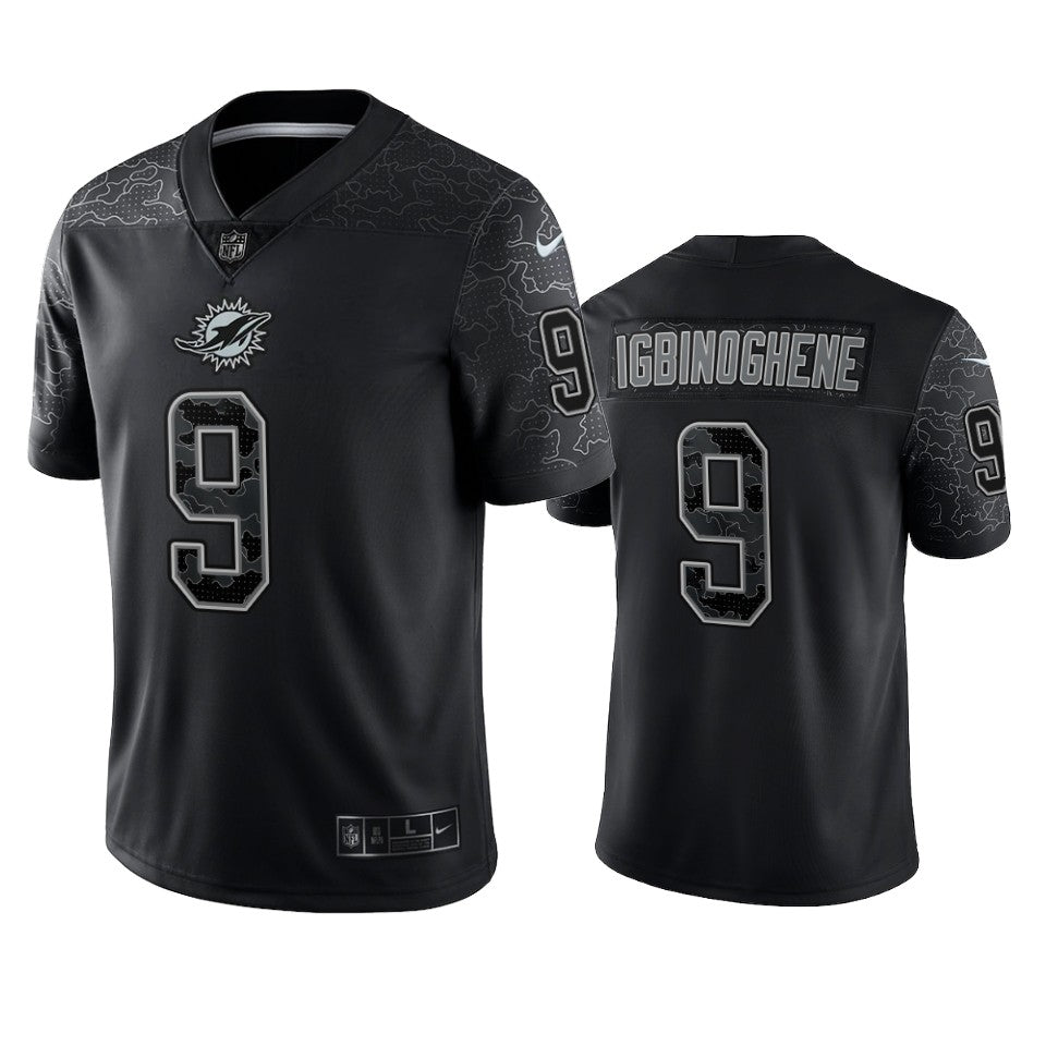 Dolphins Noah Igbinoghene Reflective Limited Black Jersey