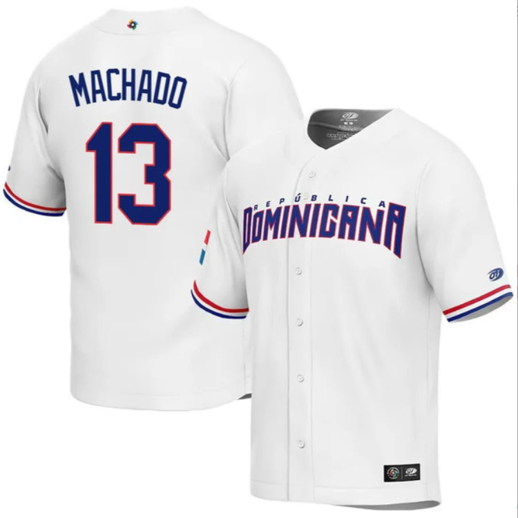 Dominican Baseball Manny Machado World Baseball Classic Jersey White