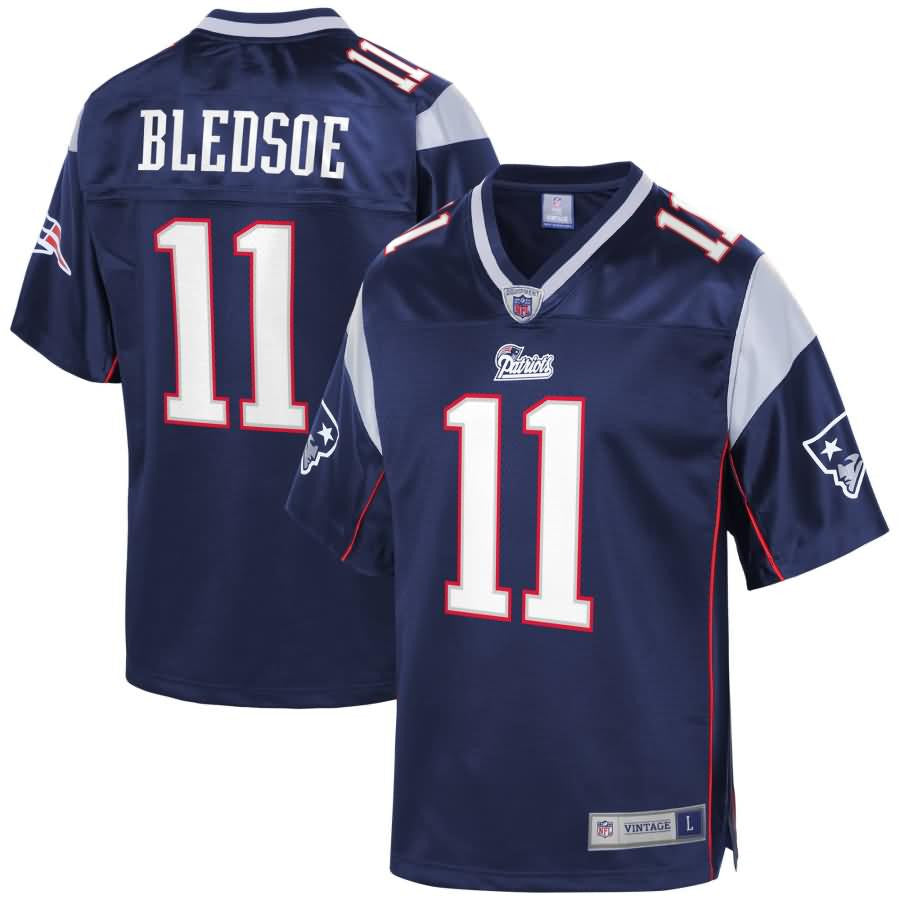 Drew Bledsoe New England Patriots Nfl Pro Line Retired Team Player Jersey Navy