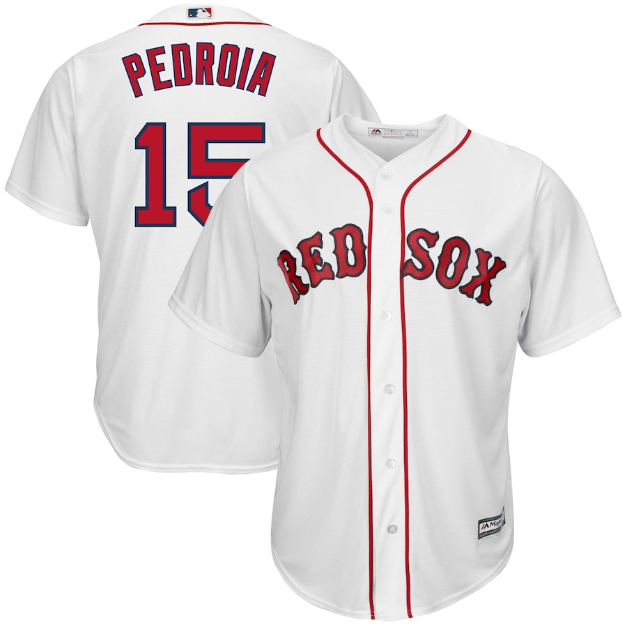 Dustin Pedroia 15 Boston Red Sox Majestic Big And Tall Cool Base Player Jersey White