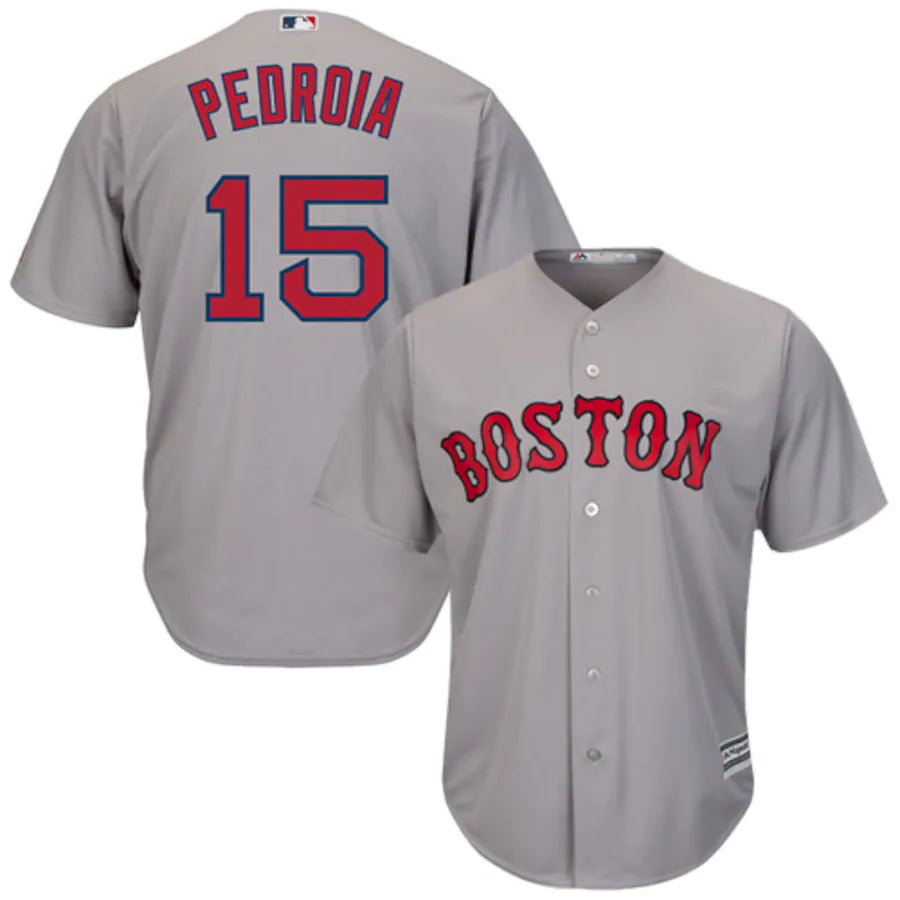 Dustin Pedroia Boston Red Sox Majestic Cool Base Player Jersey Gray