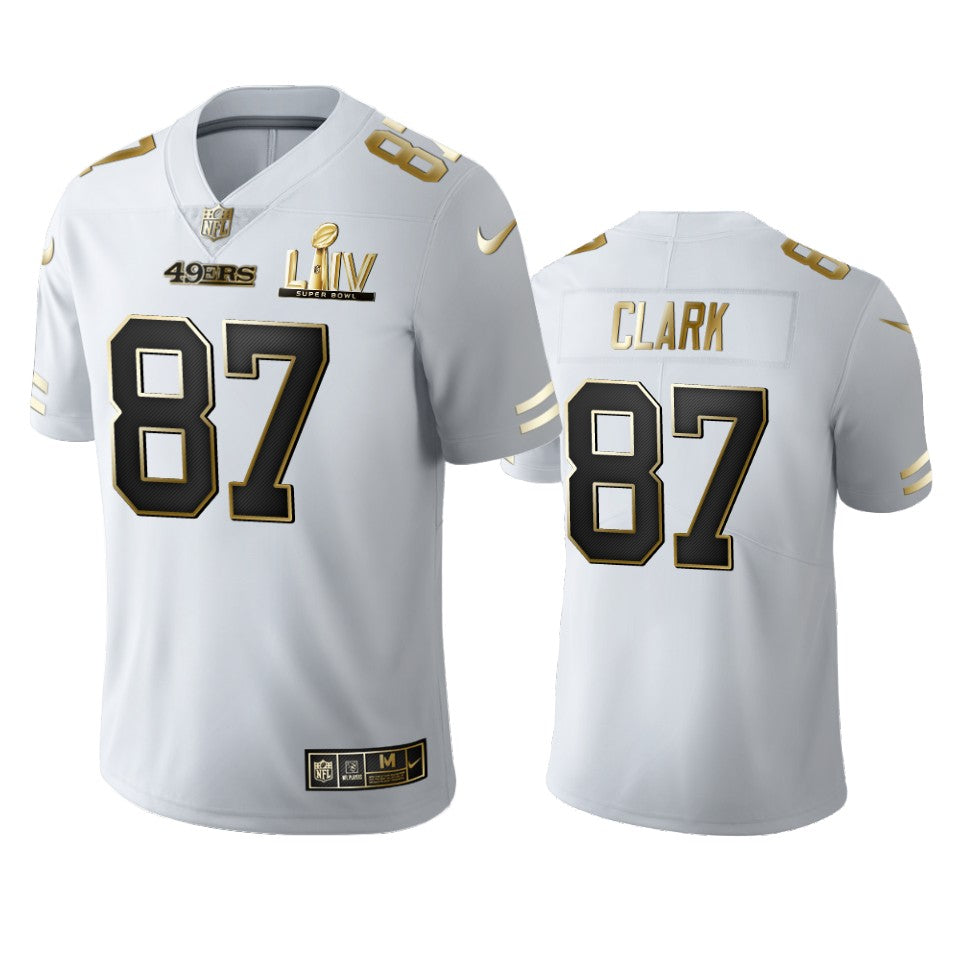 Dwight Clark 49ers White Super Bowl Liv Golden Edition Jersey
