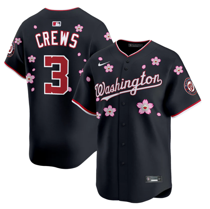 Dylan Crews Jersey #3 Washington Nationals Cherry Blossom Vapor Premier Limited