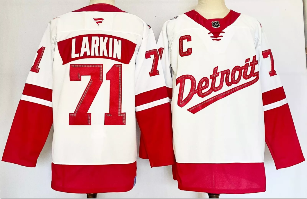 Dylan Larkin Jersey #71 Detroit Red Wings 2025 Stadium Series Stitched White