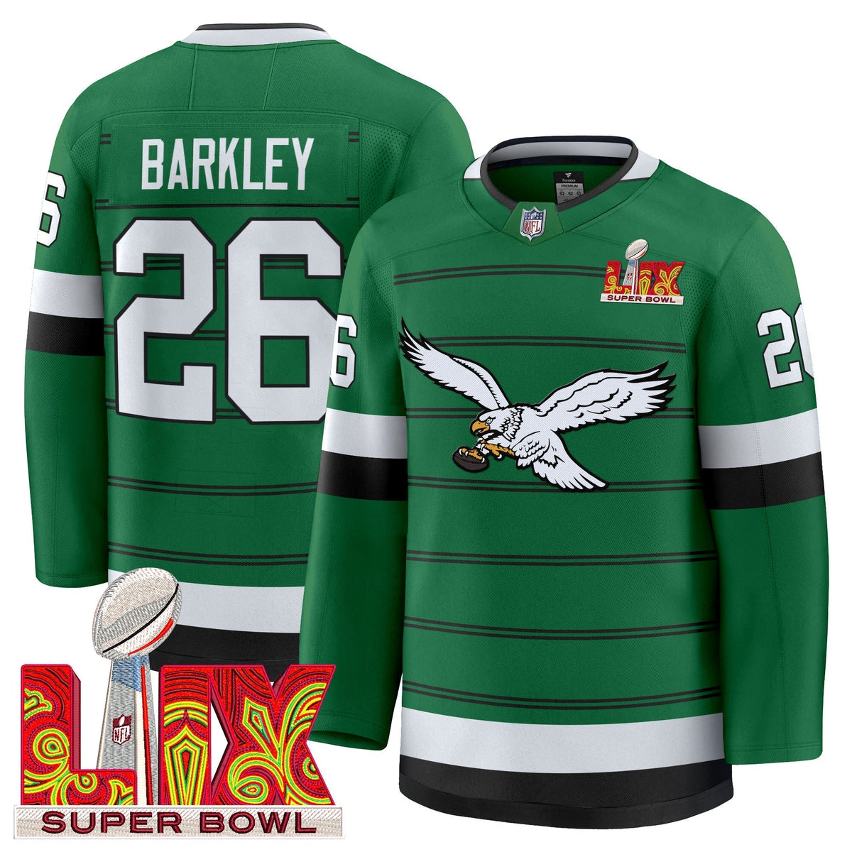 Eagles Kelly Green Hockey Premium Jersey All Stitched