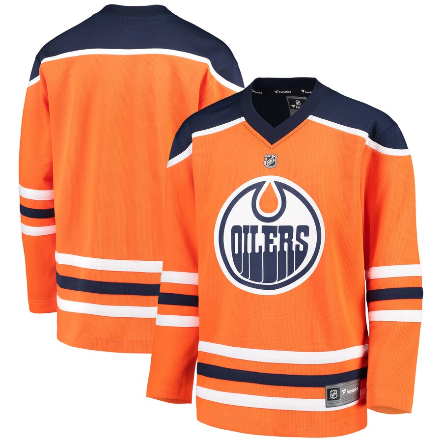 Edmonton Oilers Fanatics Branded Youth Home Replica Blank Jersey Orange