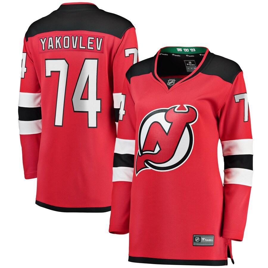 Egor Yakovlev New Jersey Devils Fanatics Branded Womens Home Breakaway Player Jersey Red
