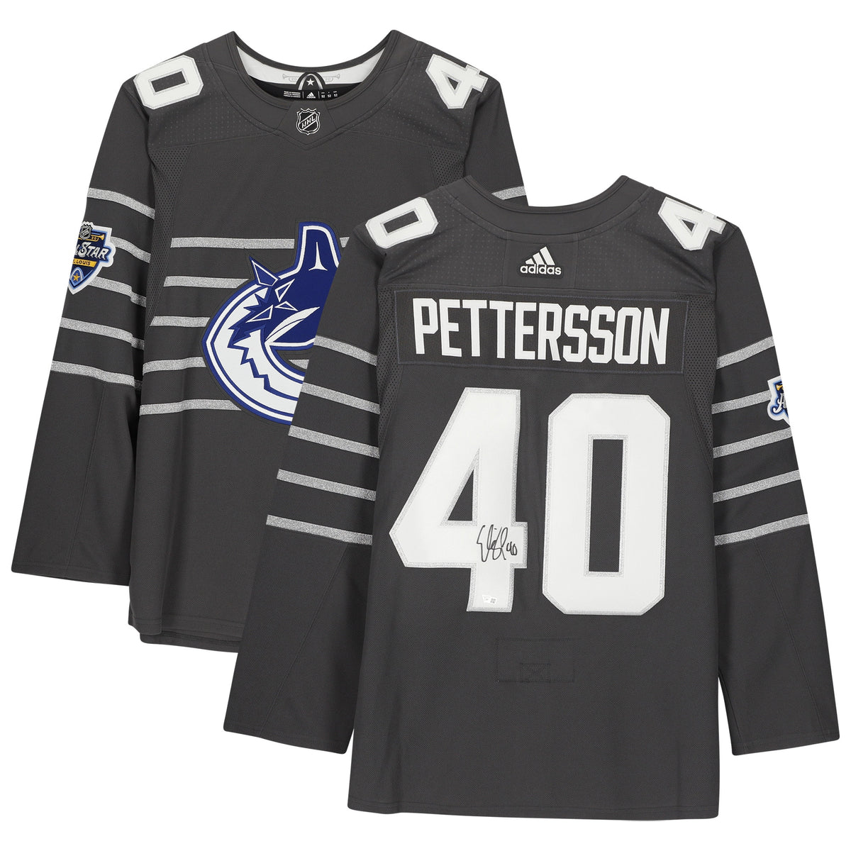 Elias Pettersson Vancouver Canucks Autographed Gray 2020 Nhl All star Jersey