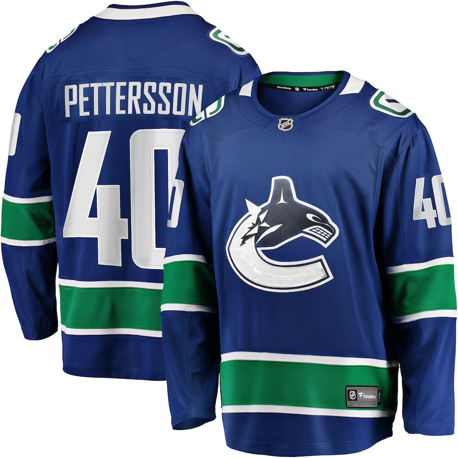 Elias Pettersson Vancouver Canucks Fanatics Branded 2019 20 Home Premier Breakaway Player Jersey Blue