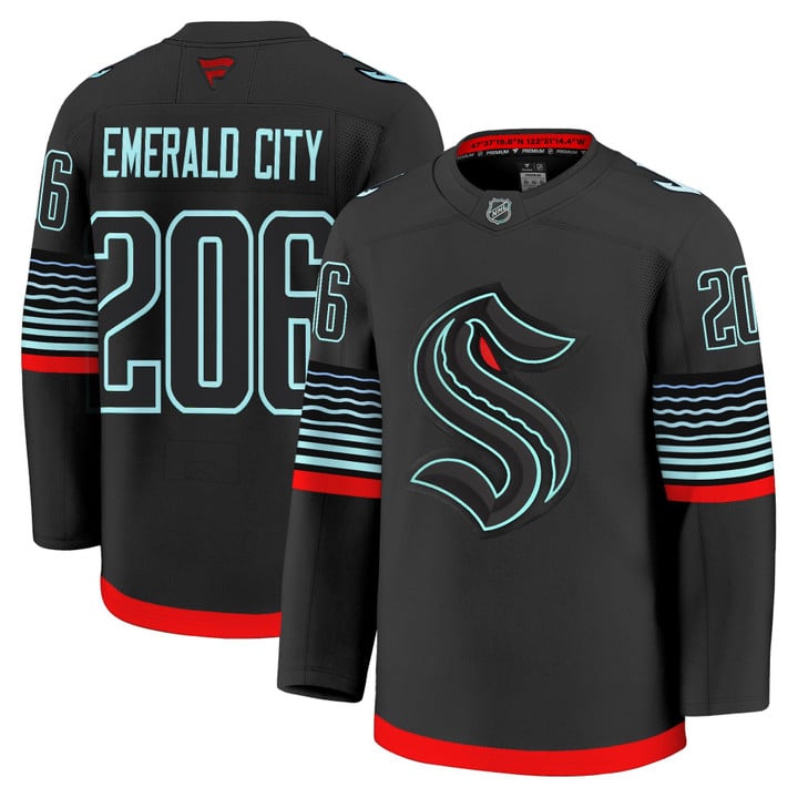 Emerald City Jersey #206 Seattle Kraken 2025 26 Premium Non-Glow All Stitched