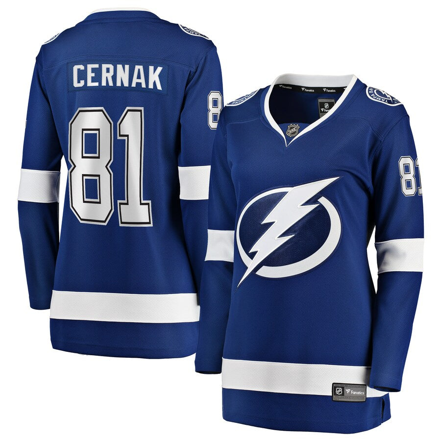 Erik Cernak Tampa Bay Lightning Fanatics Branded Womens Home Breakaway Player Jersey Blue