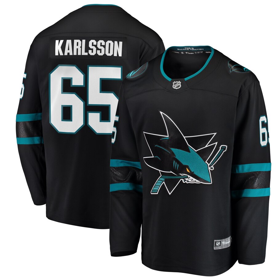 Erik Karlsson San Jose Sharks Fanatics Branded Breakaway Alternate Player Jersey Black