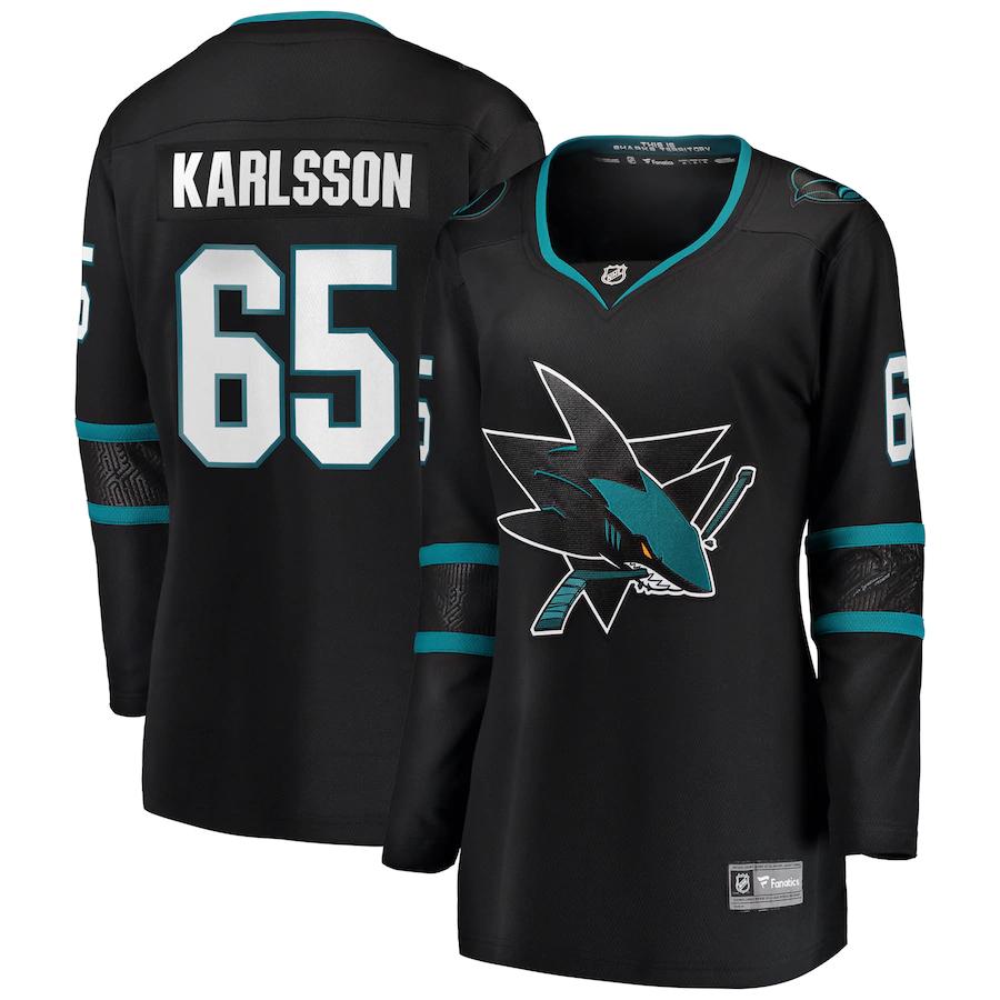 Erik Karlsson San Jose Sharks Fanatics Branded Womens Alternate Premier Breakaway Player Jersey Black