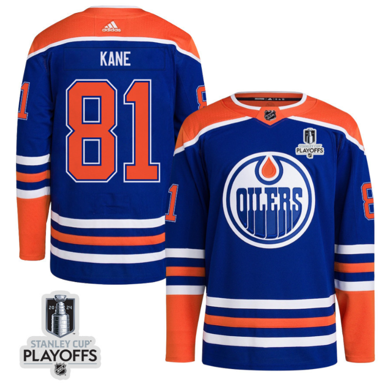 Evander Kane 91 Edmonton Oilers 2024 NHL Playoffs Patch Home Jersey Men