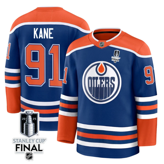 Evander Kane 91 Edmonton Oilers 2025 STANLEY CUP Final Patch Home Men Jersey Roy