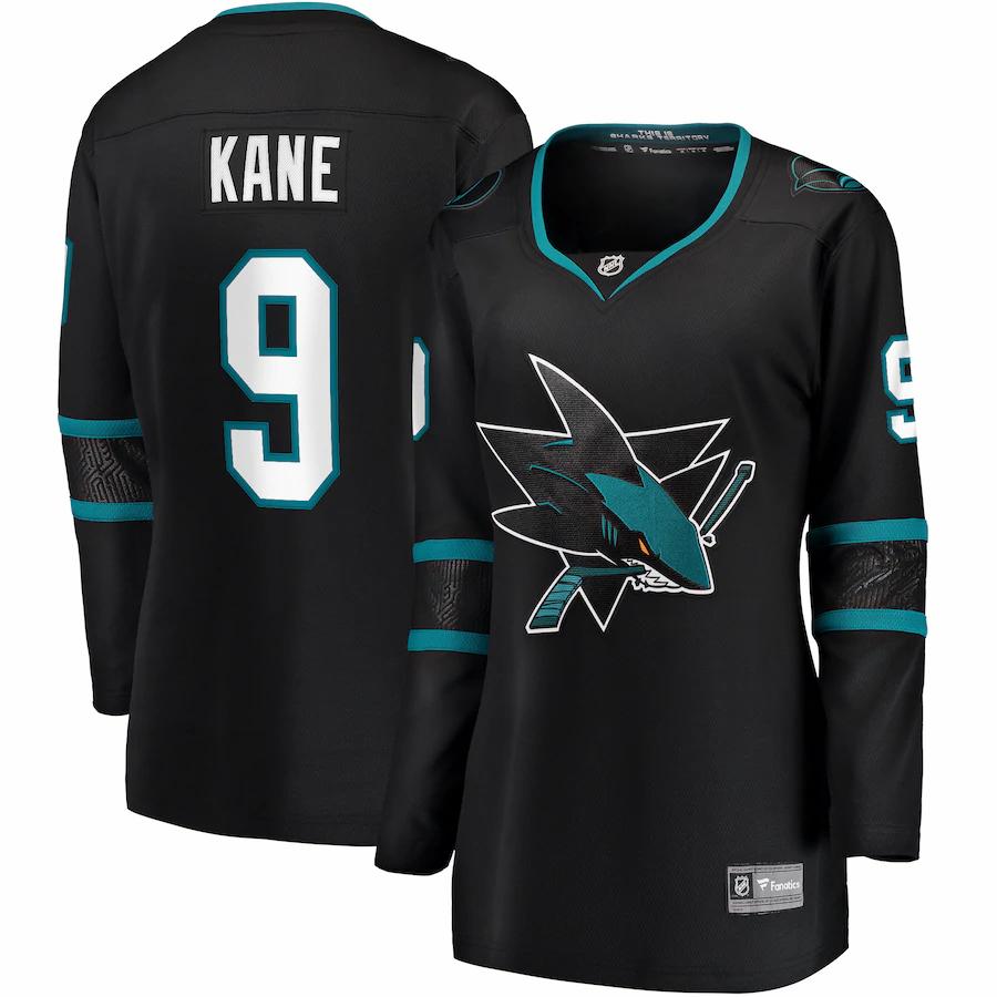 Evander Kane San Jose Sharks Fanatics Branded Womens Alternate Premier Breakaway Jersey Black