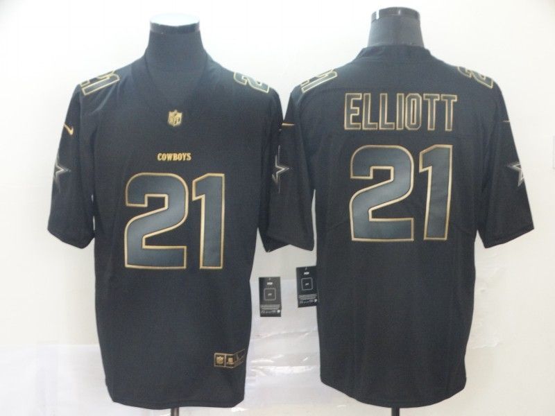 Ezekiel Elliott 21 Dallas Cowboys Nfl Explosion Legendary Gold Black Jersey