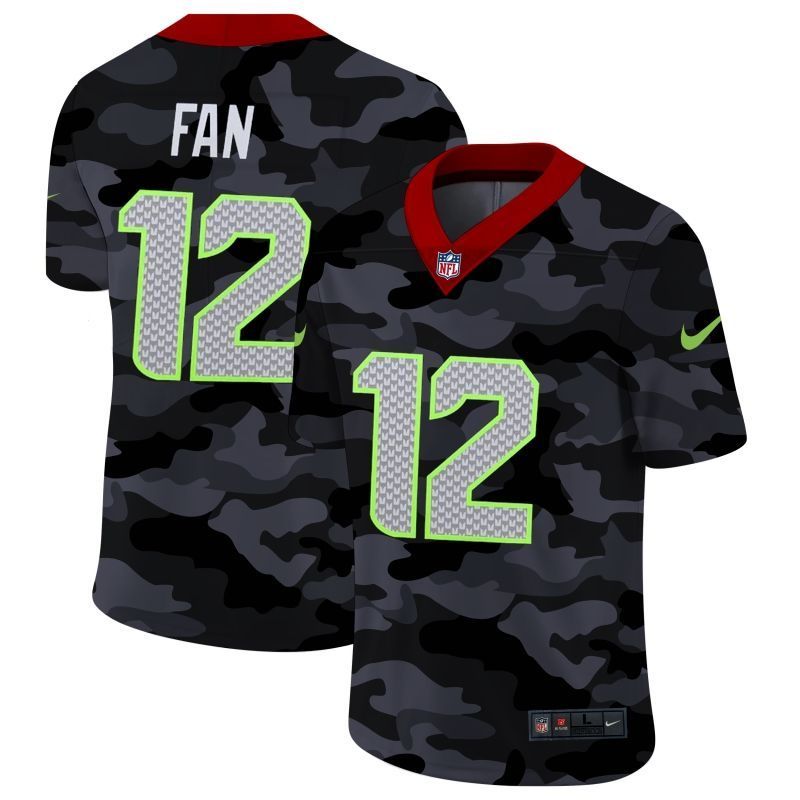 Fan 12 Nfl 2020 Camo Black Jersey
