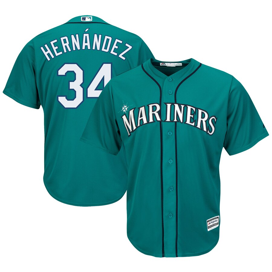 Felix Hernandez Seattle Mariners Majestic Cool Base Player Jersey Northwest Green