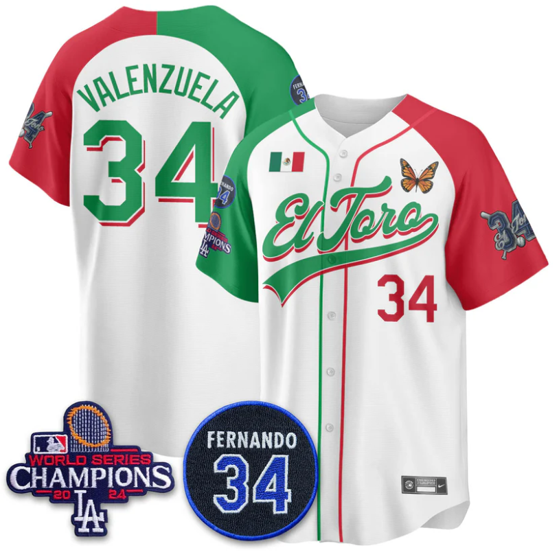 Fernando Valenzuela Jersey #34 Dodgers Mexican El Toro For 34 Stitched Alternate