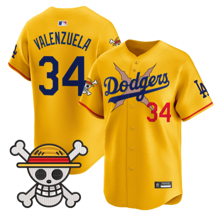 Fernando Valenzuela Jersey #34 Los Angeles Dodgers One Piece 2025 Stitched Gold